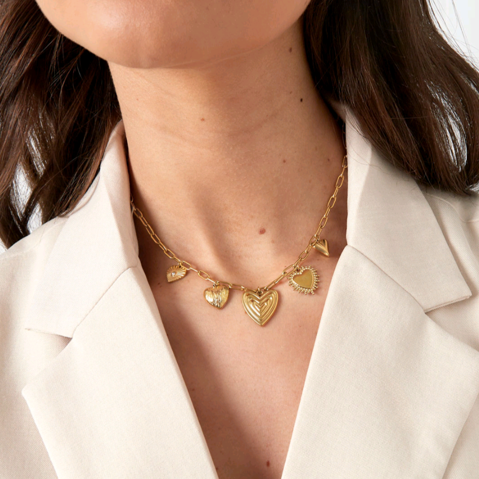 Bedelketting hearts for the win - zilver