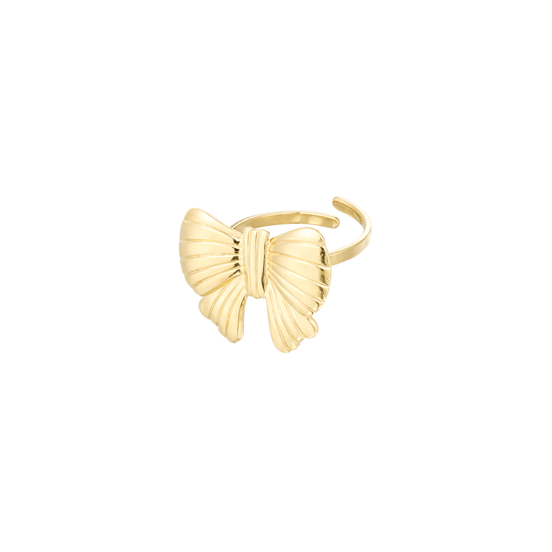 Ring bow power - goud