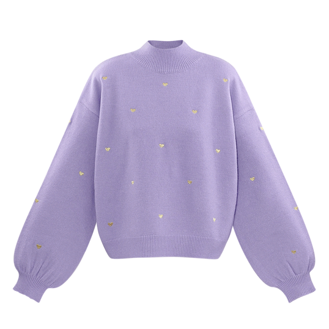 Sweatheart charm trui - paars
