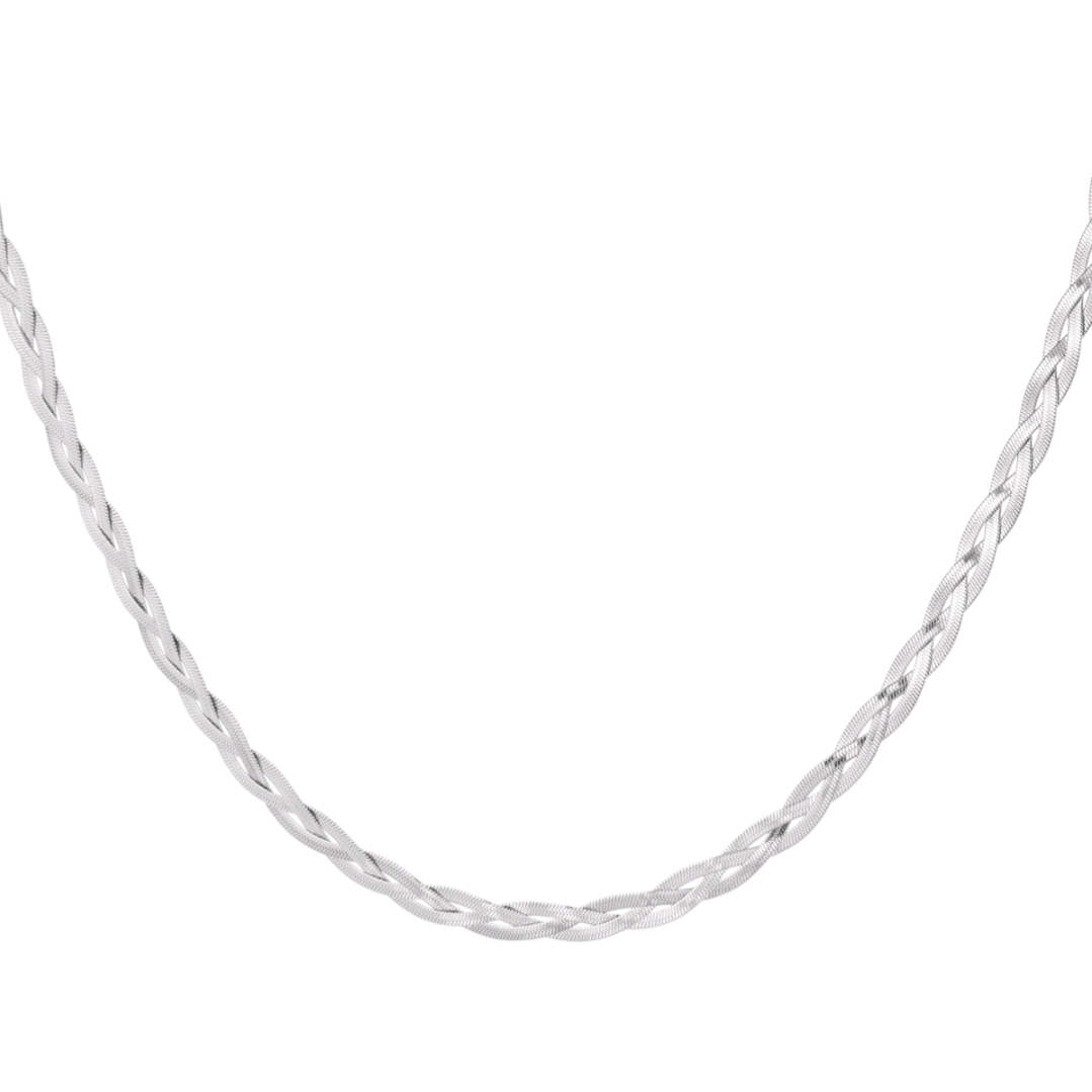 Ketting gevlochten - zilver