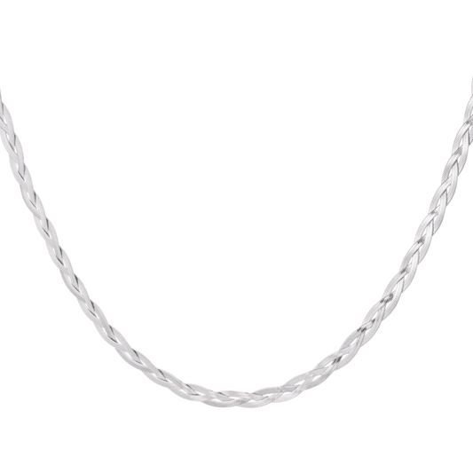 Ketting gevlochten - zilver