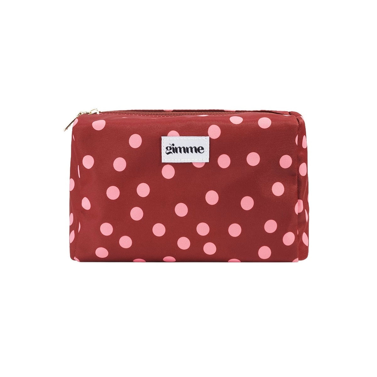 Make-Up tasje met stippen - wijnrood