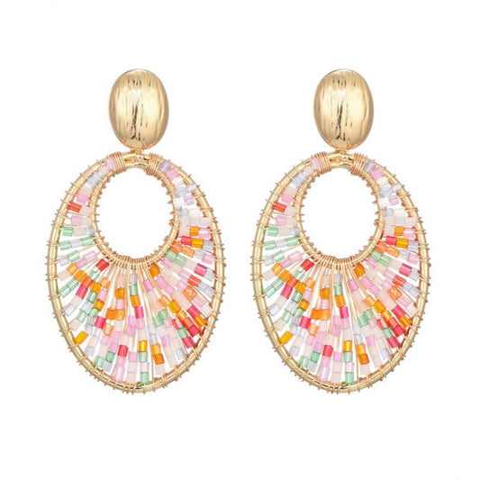 Oorstekers kralen goud - multi