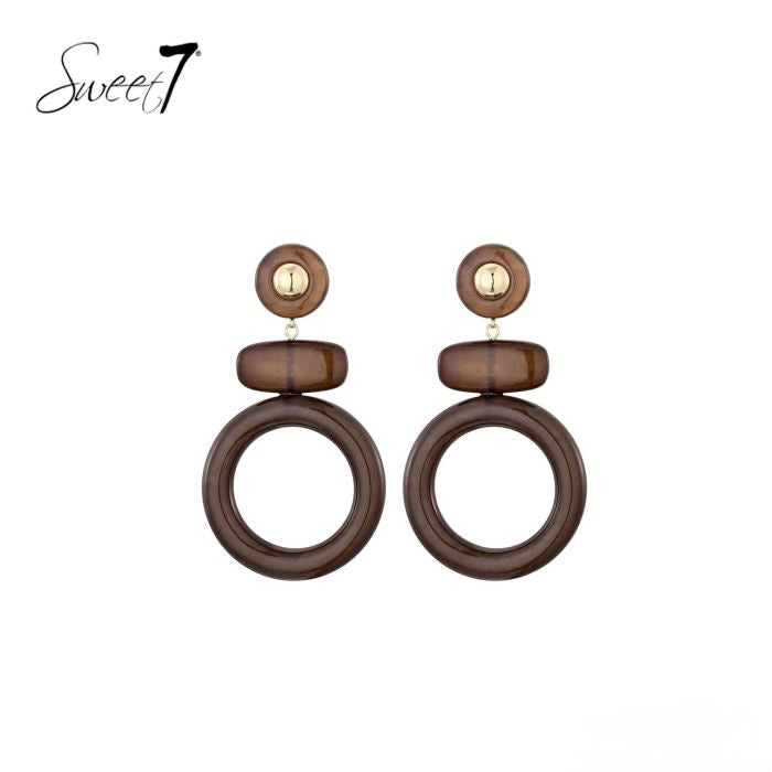Sweet7 oorbellen - bruin