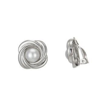 Suetlana clip oorbellen - zilver