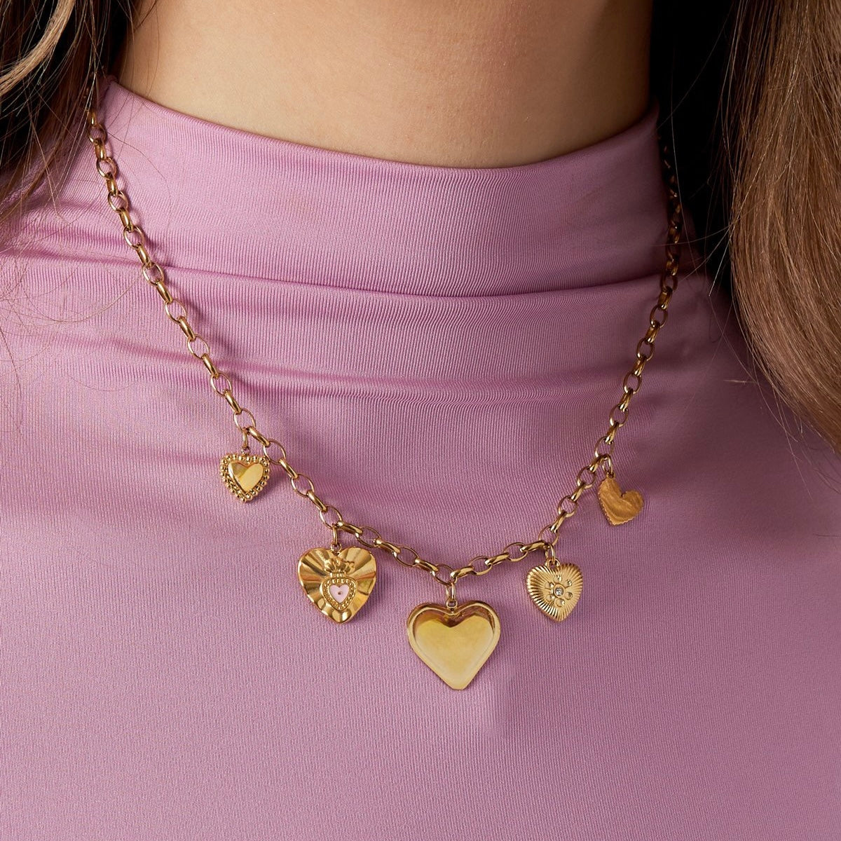 Hearts ketting -zilver