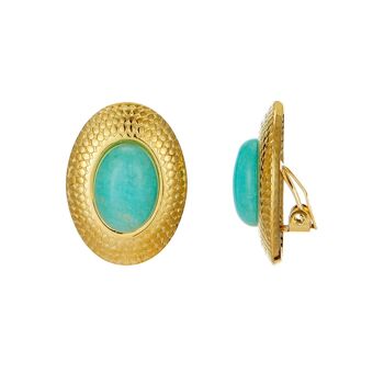 Uwimana clip oorbellen - turquoise