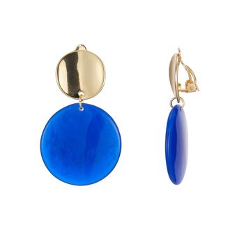 Esteri clip oorbellen - blauw