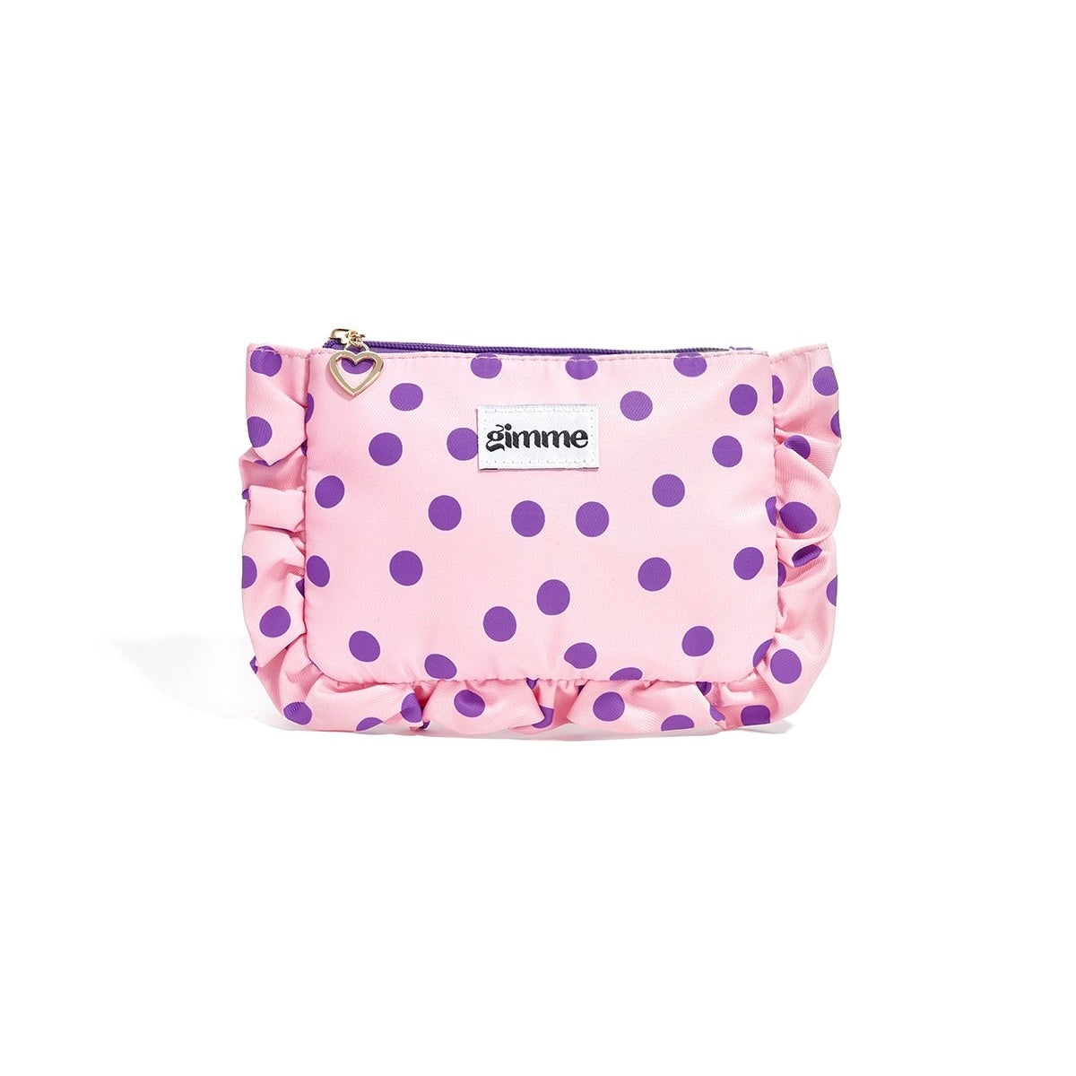 Make-up tasje met stippen - roze