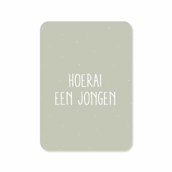 Wenskaart Hoera! Een jongen