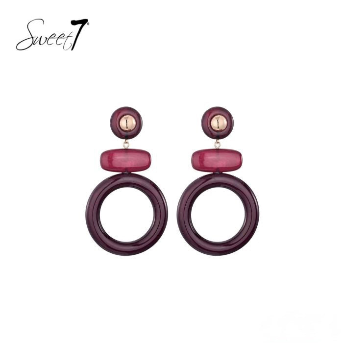 Sweet7 oorbellen - paars