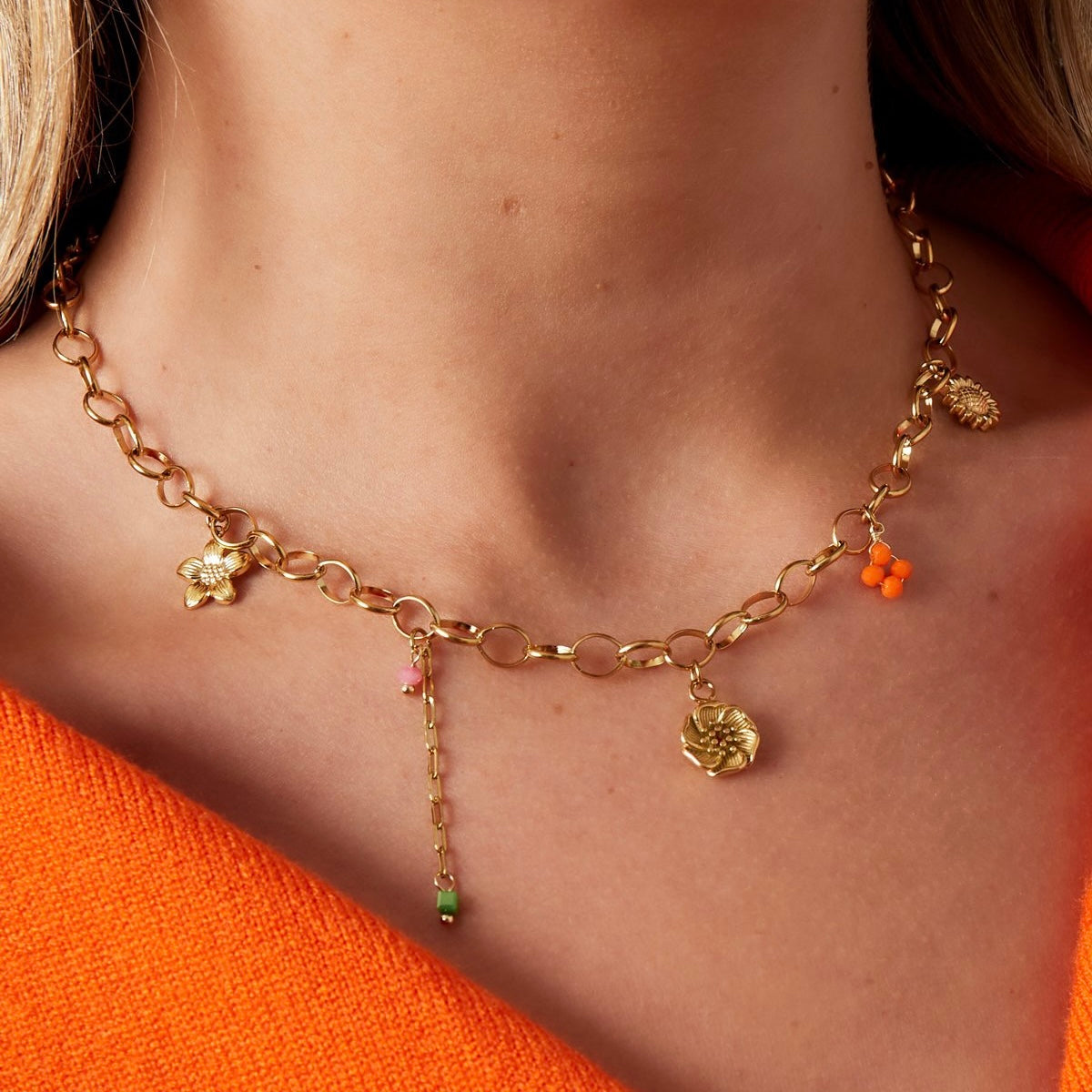 Spring charmes ketting - goud