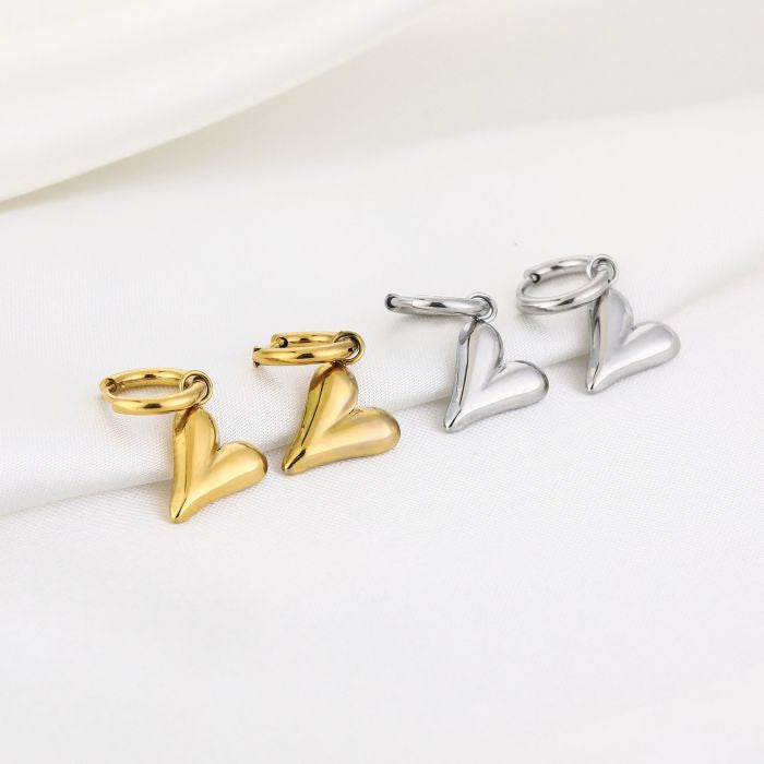 Basic hartjes oorbellen - goud