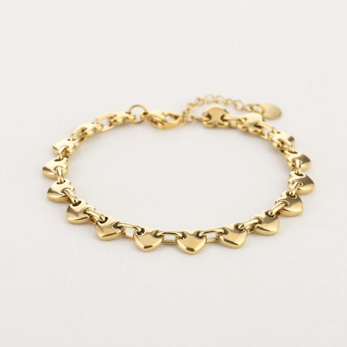 Hartjes armband - goud