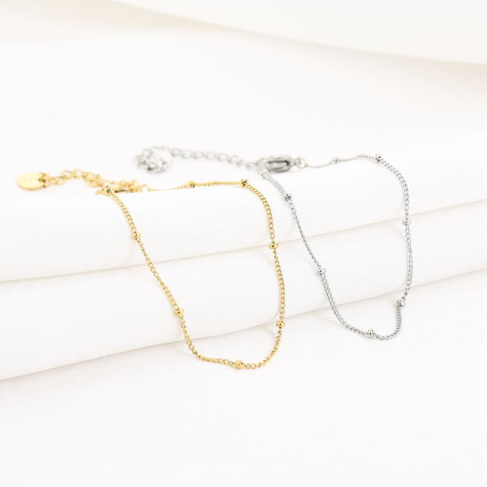 Armbandje fijn met balletjes - goud