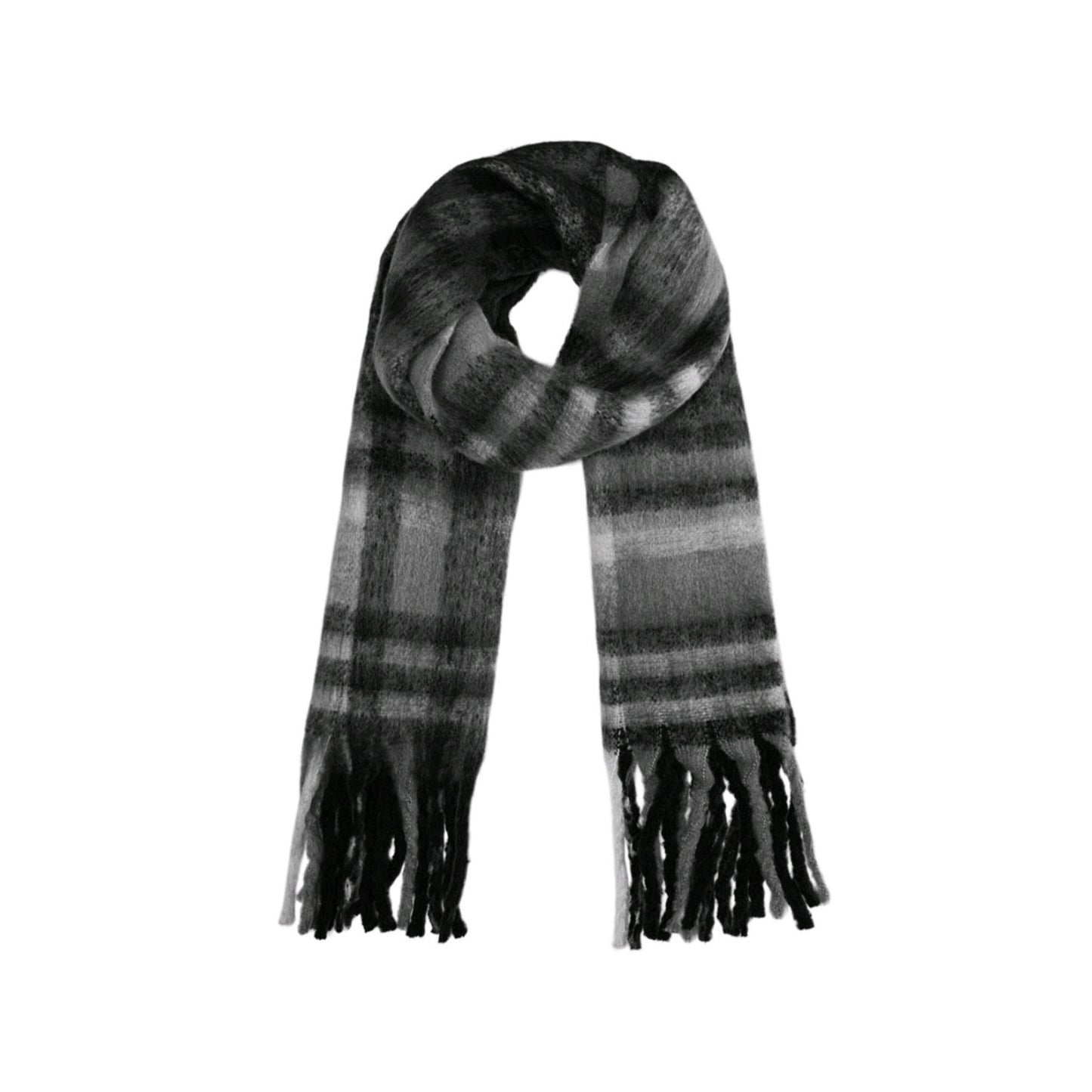 Sjaal happy print - zwart