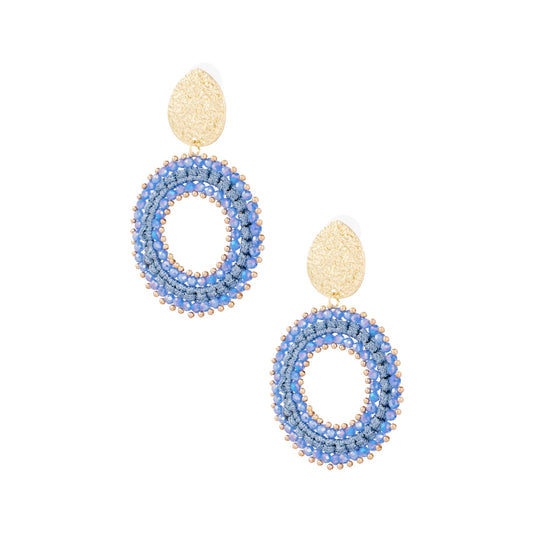 Statement ibiza vibe oorbellen - blauw