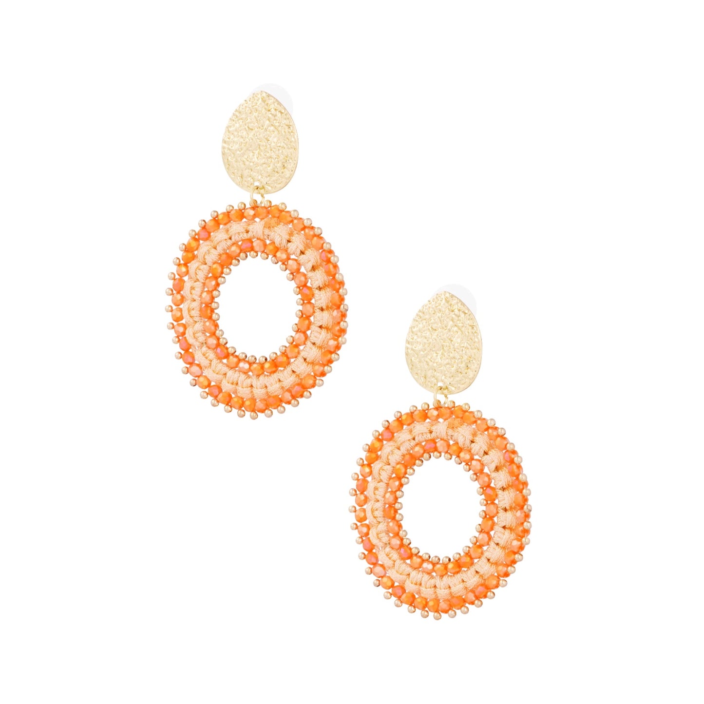Statement ibiza vibe oorbellen - oranje