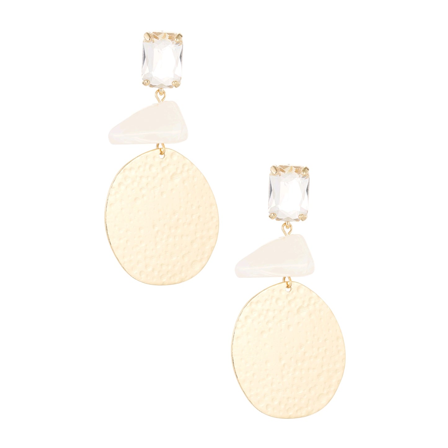 Statement strand vibe oorbellen - wit/goud