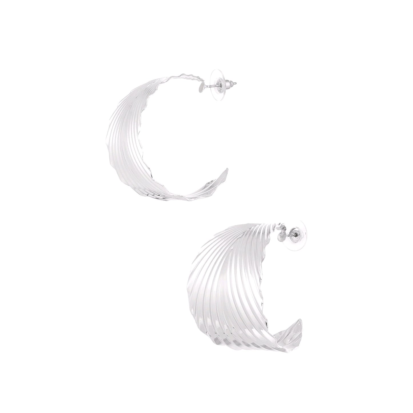 Oorbellen abstract groot - zilver