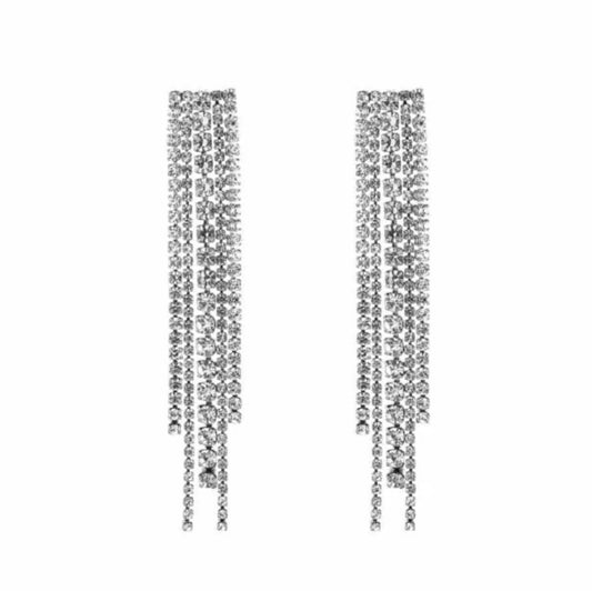 Oorbellen met strass - zilver