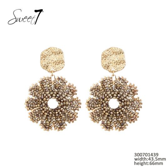 Sweet7 oorbellen taupe/goud