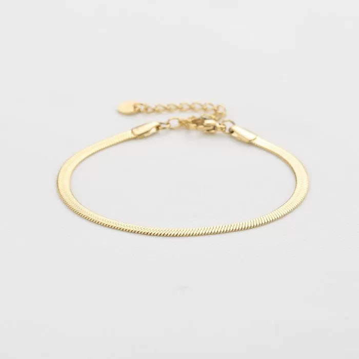 Platte armband - goud