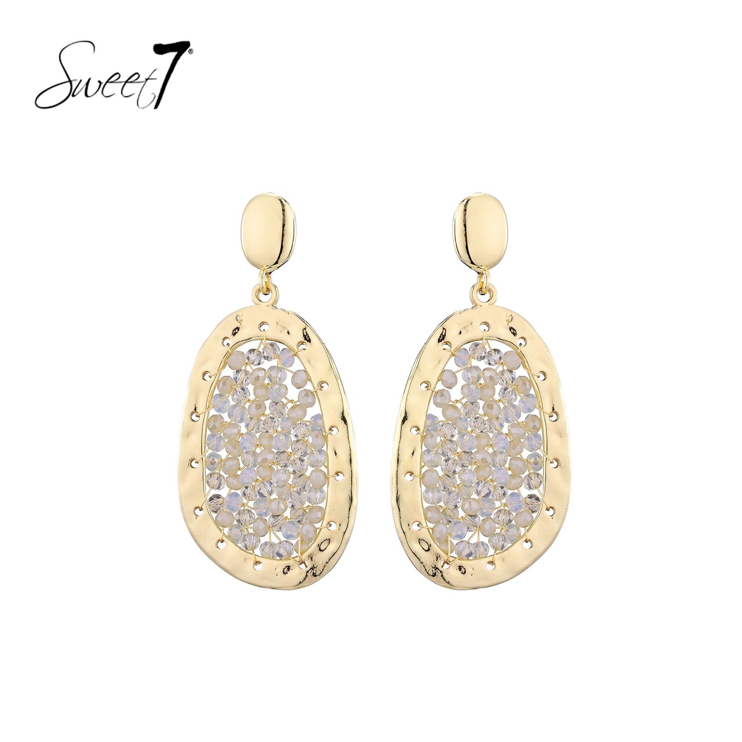 Sweet7 oorbellen - beige