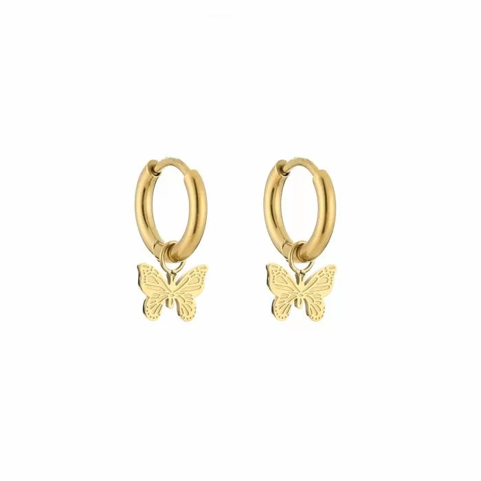 Vlinder oorbellen - goud