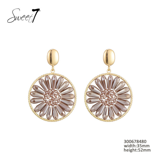 Sweet7 oorbellen - taupe/goud