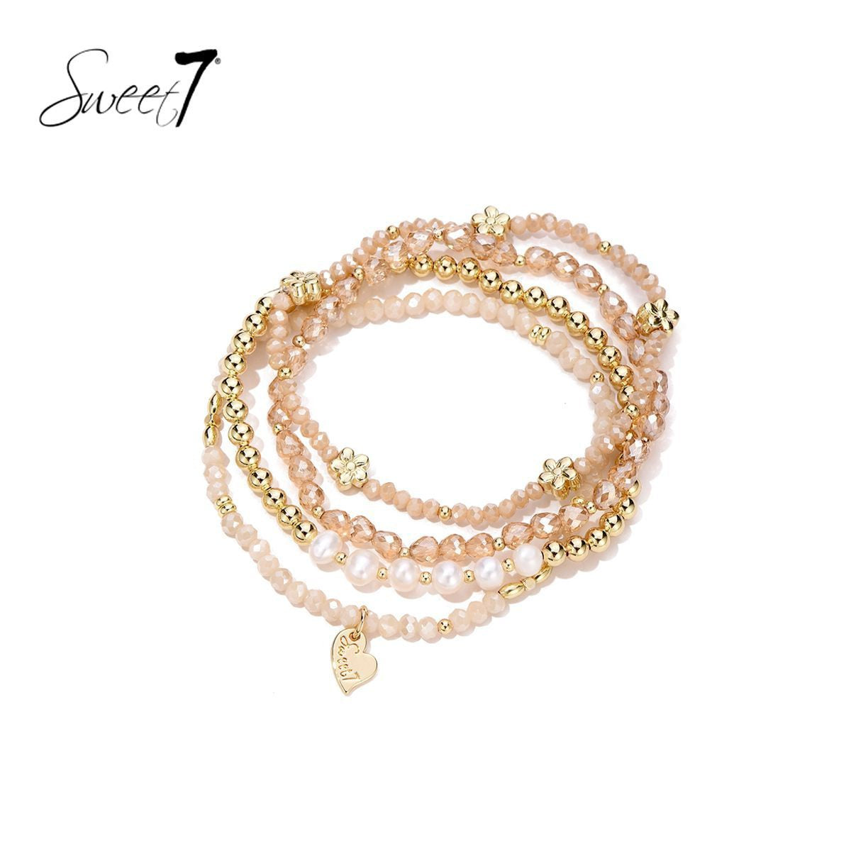 Sweet7 armbanden set - beige