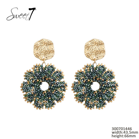 Sweet7 oorbellen - groen/goud