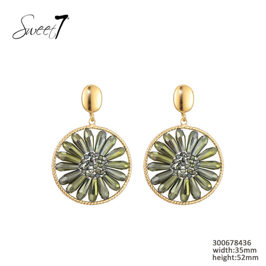 Sweet7 oorbellen - groen/goud
