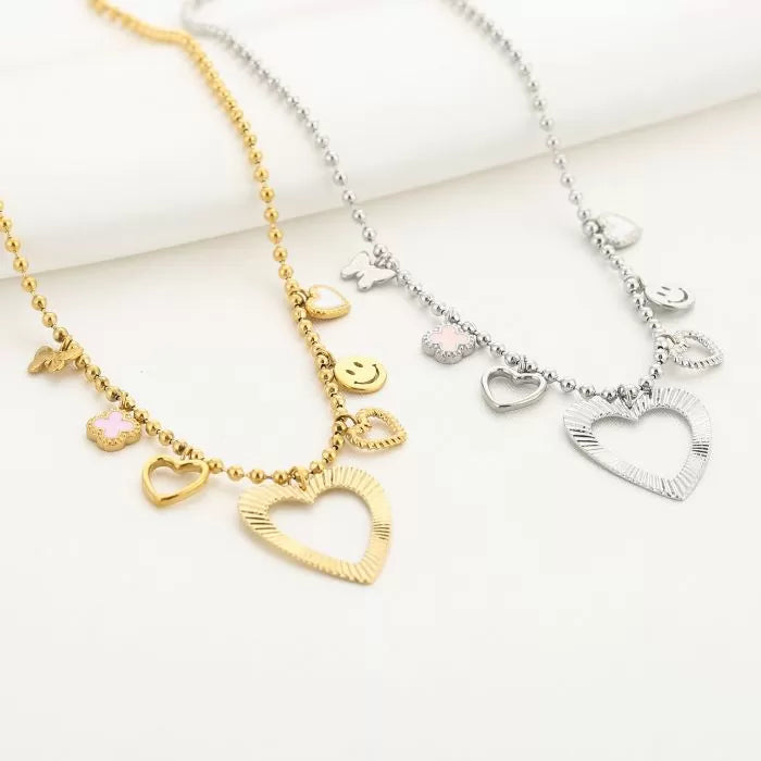 Bedels ketting - statement necklace - zilver