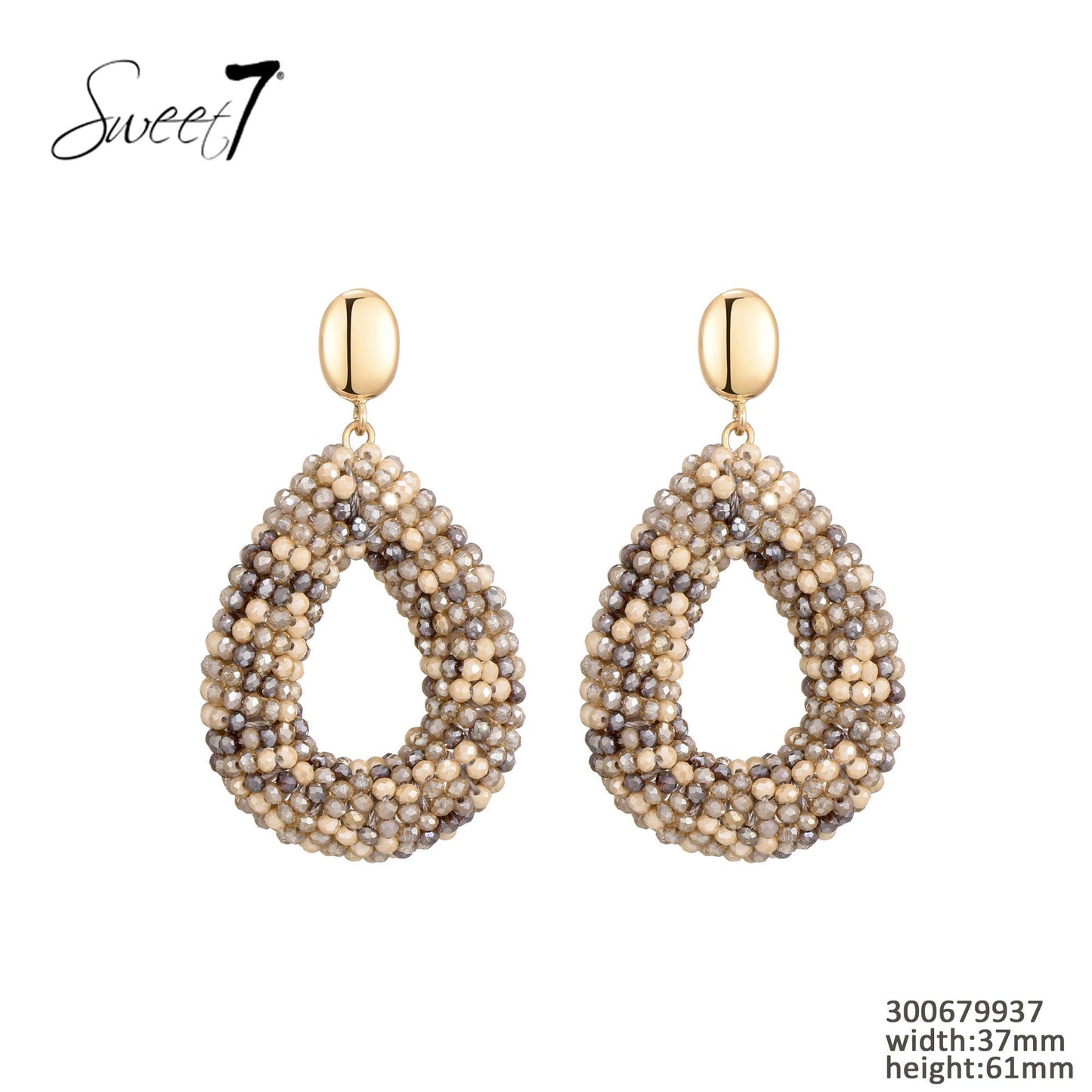 Sweet7 oorbellen - camel/goud