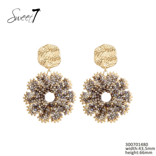 Sweet7 oorbellen - taupe/goud