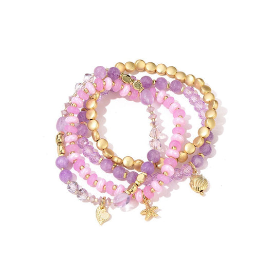 Sweet7 Armbanden set beach - lila