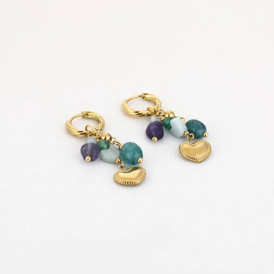 Lente oorbellen met hartje - goud