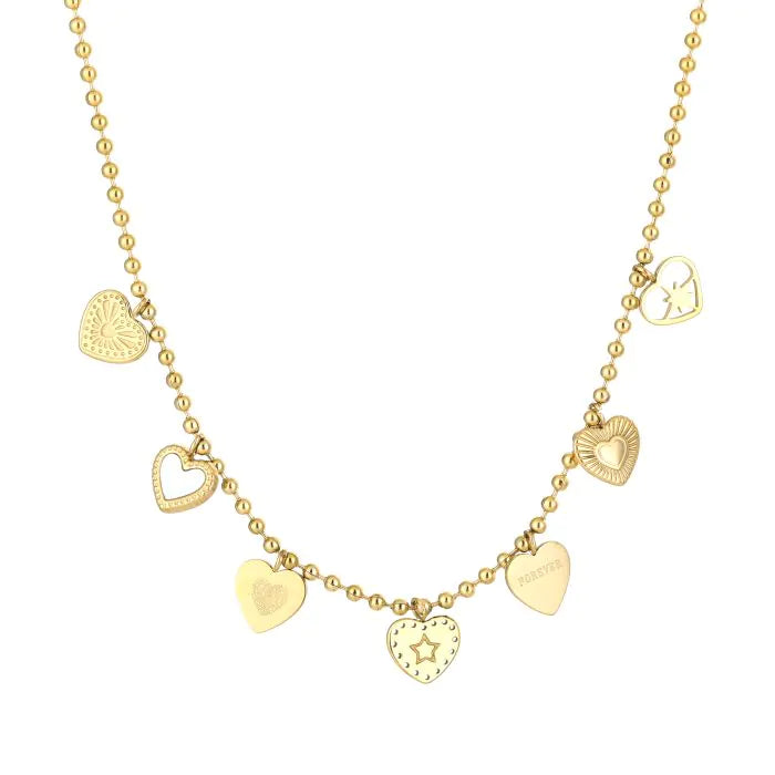 Hartjes bedels ketting - goud