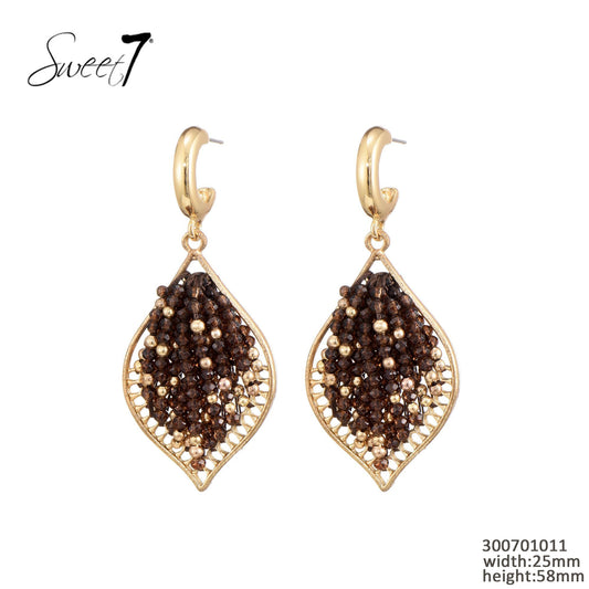 Sweet7 oorbellen - bruin/goud