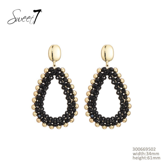 Sweet7 oorbellen - zwart/goud