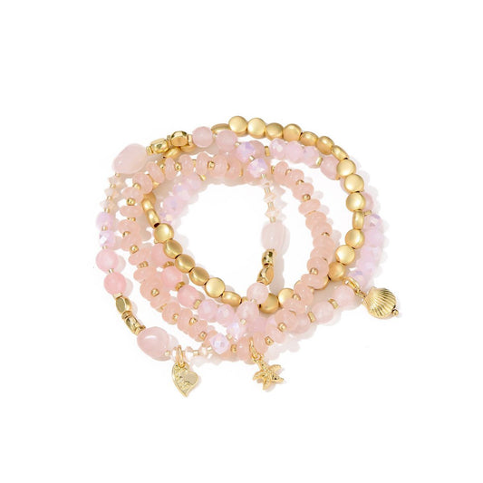 Sweet7 Armbanden set beach - licht roze