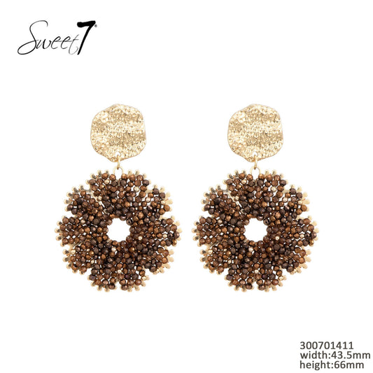 Sweet7 oorbellen - bruin/goud