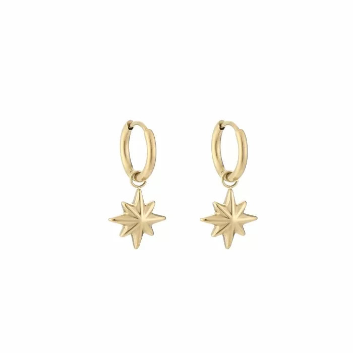 Oorbellen morning star - goud