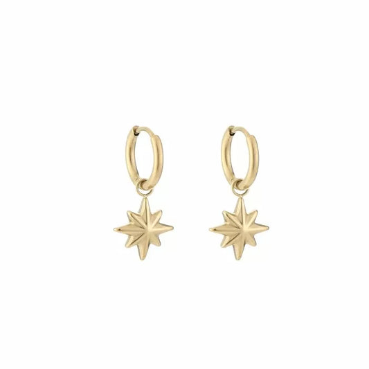Oorbellen morning star - goud