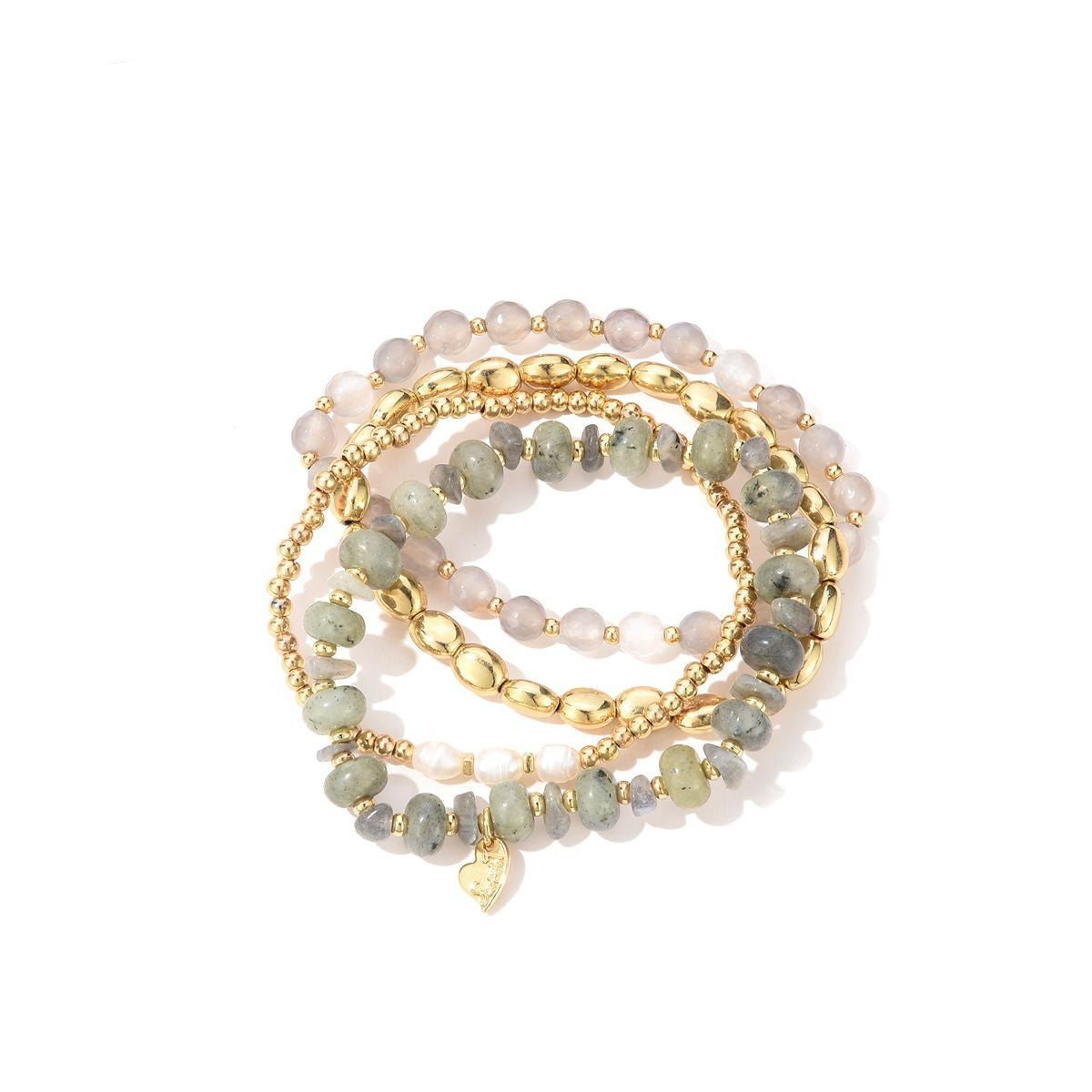 Armbanden set groen/grijs