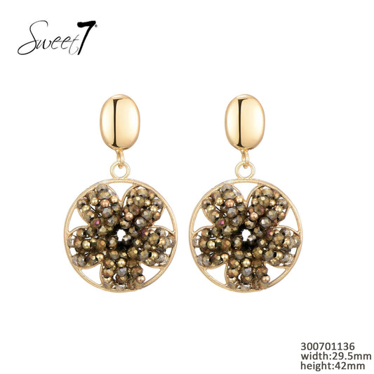 Sweet7 oorbellen - groen/goud