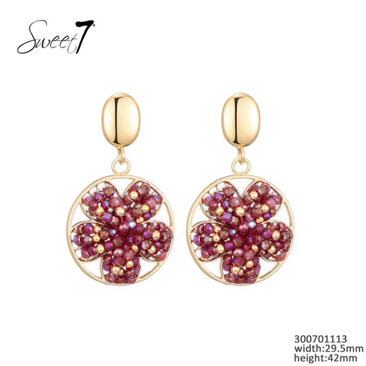 Sweet7 oorbellen - rood/goud