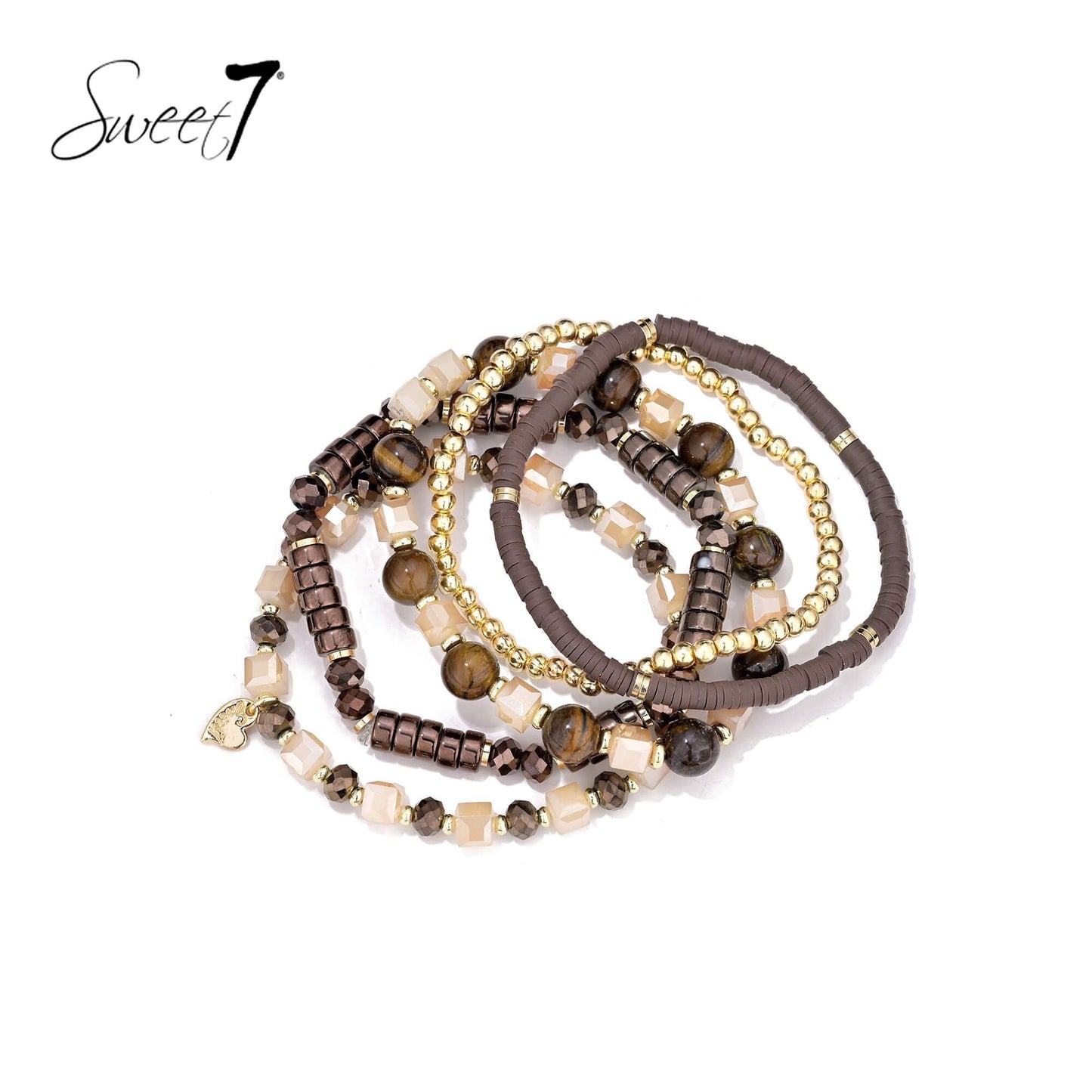 Sweet7 armbanden set - bruin