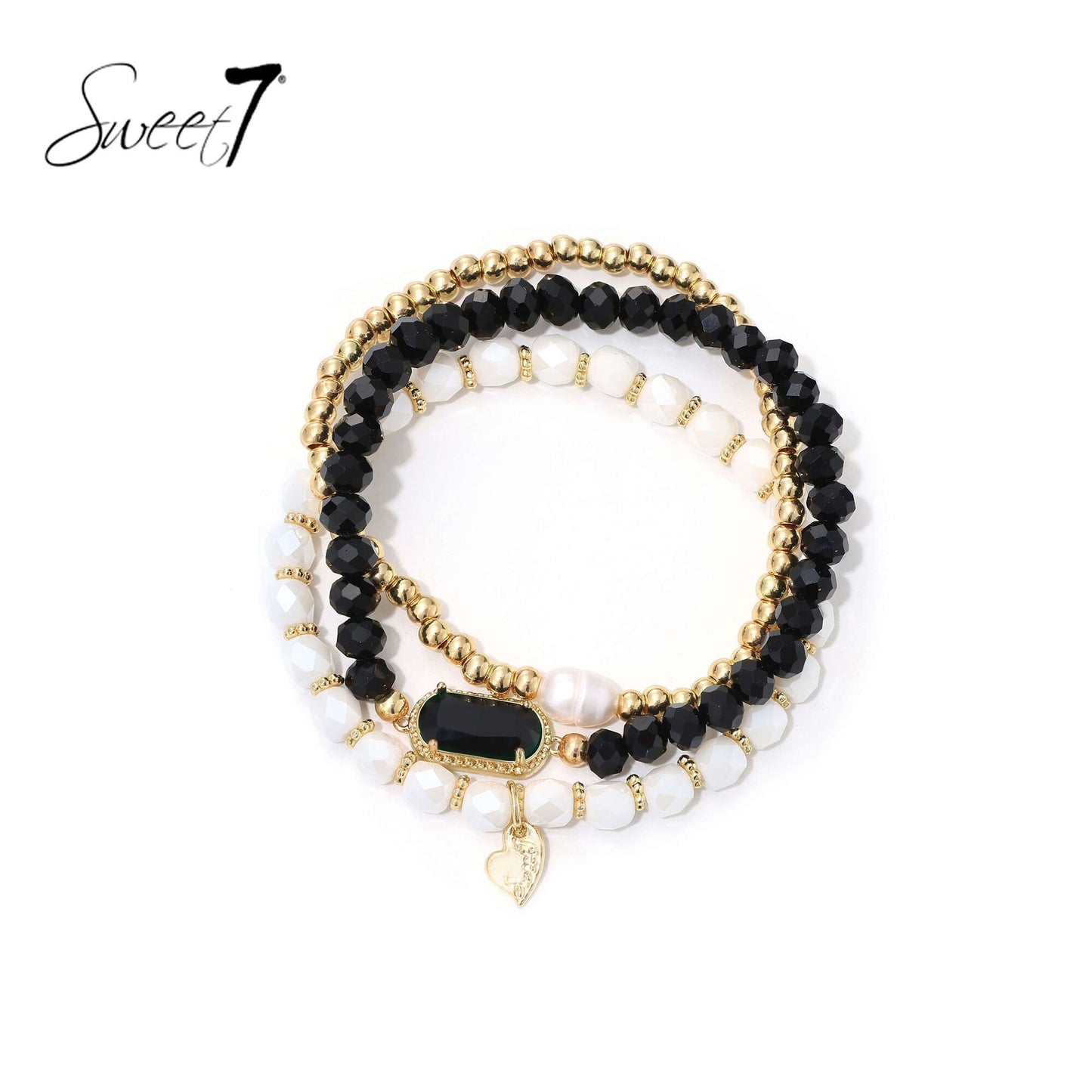 Sweet7 armbanden set - zwart